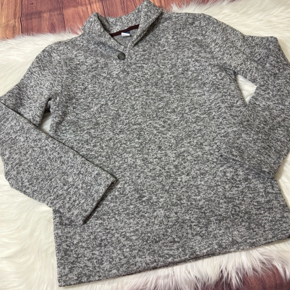 Old Navy Boys Size Large (10-12) Gray Shawl Collar Sweater